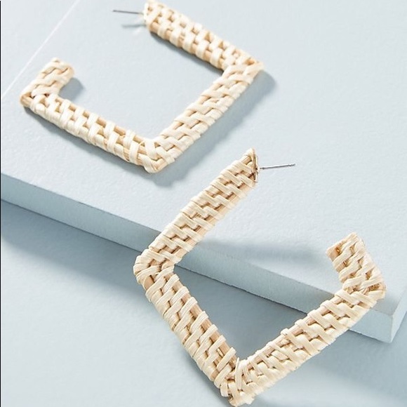 Anthropologie Wicker Hoop Earring